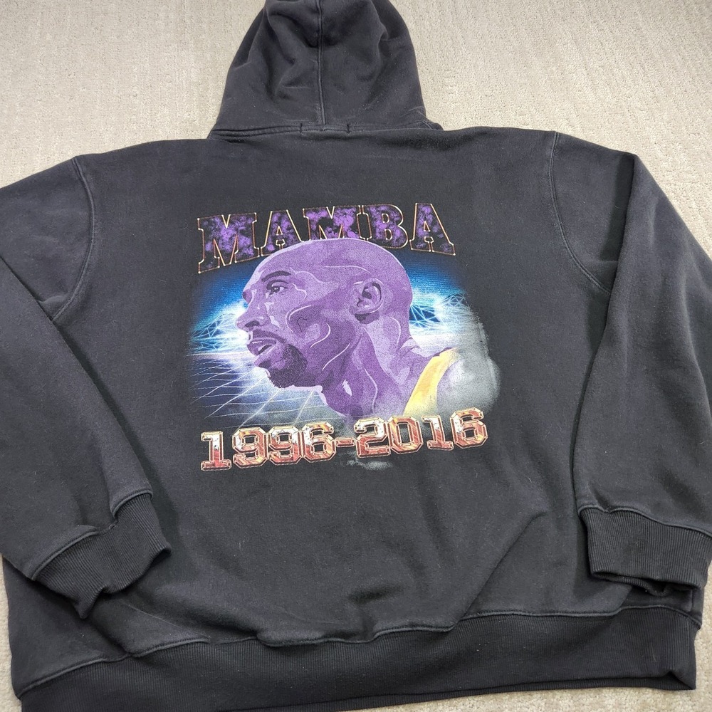 Kobe Bryant Mamba Hoodie Men 2XL Heavy Cotton Fleece Black Headgear Classics